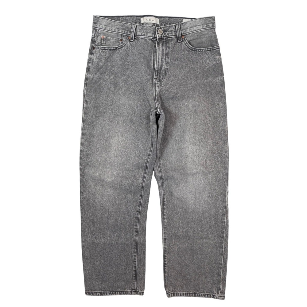 PacSun Mens 32x32 Baggy Fit Jeans Washed Gray 100% Cotton Skate Techpack EUC